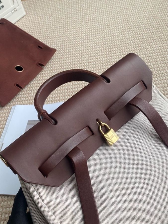 愛馬仕hermes herbag31金棕双肩/双袋 背包-15