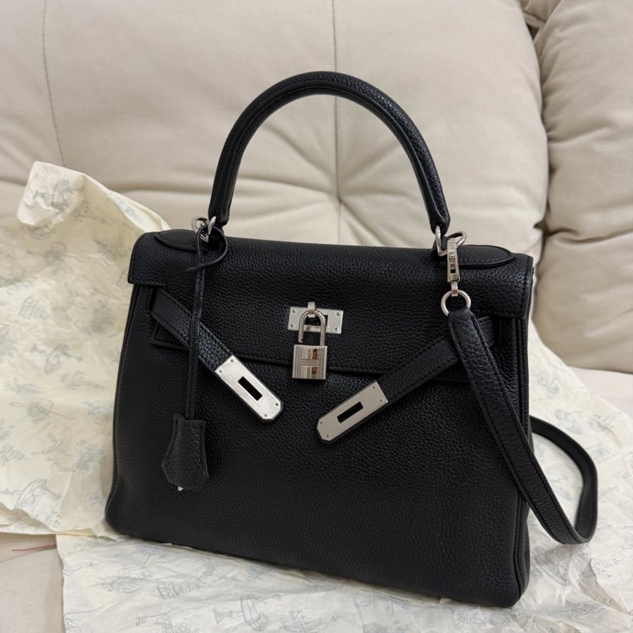 Hermes Kelly28 黑銀 Togo 內縫 愛馬仕 2013年-0