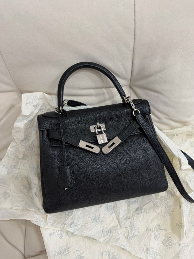 Hermes Kelly28 黑銀 Togo 內縫 愛馬仕 2013年-1