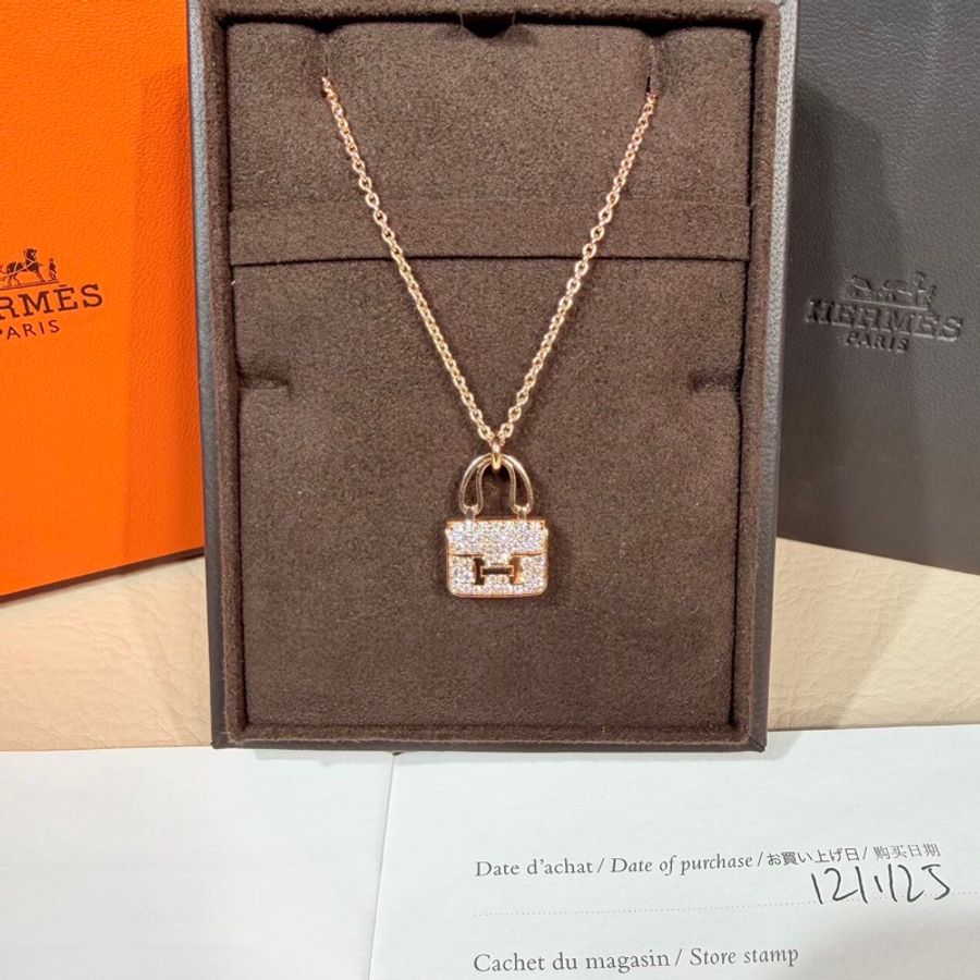 HERMES 愛馬仕 玫瑰金康康項鍊 25年-1