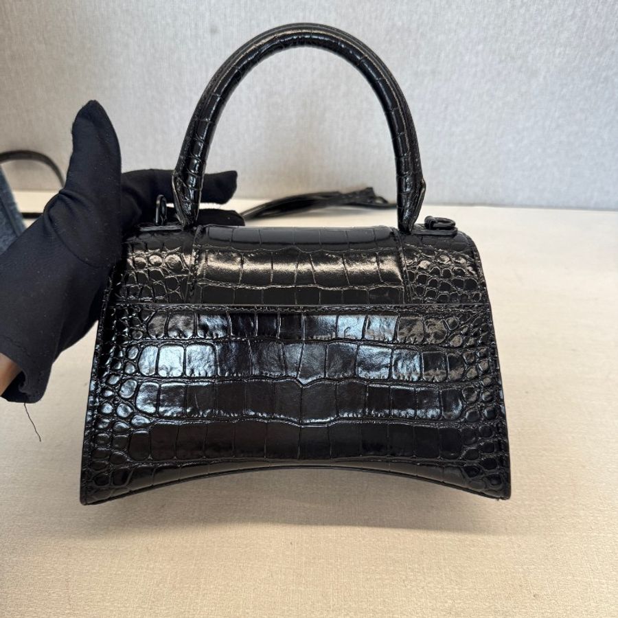 Balenciaga 鱷魚壓紋so black 沙漏包 S號-7