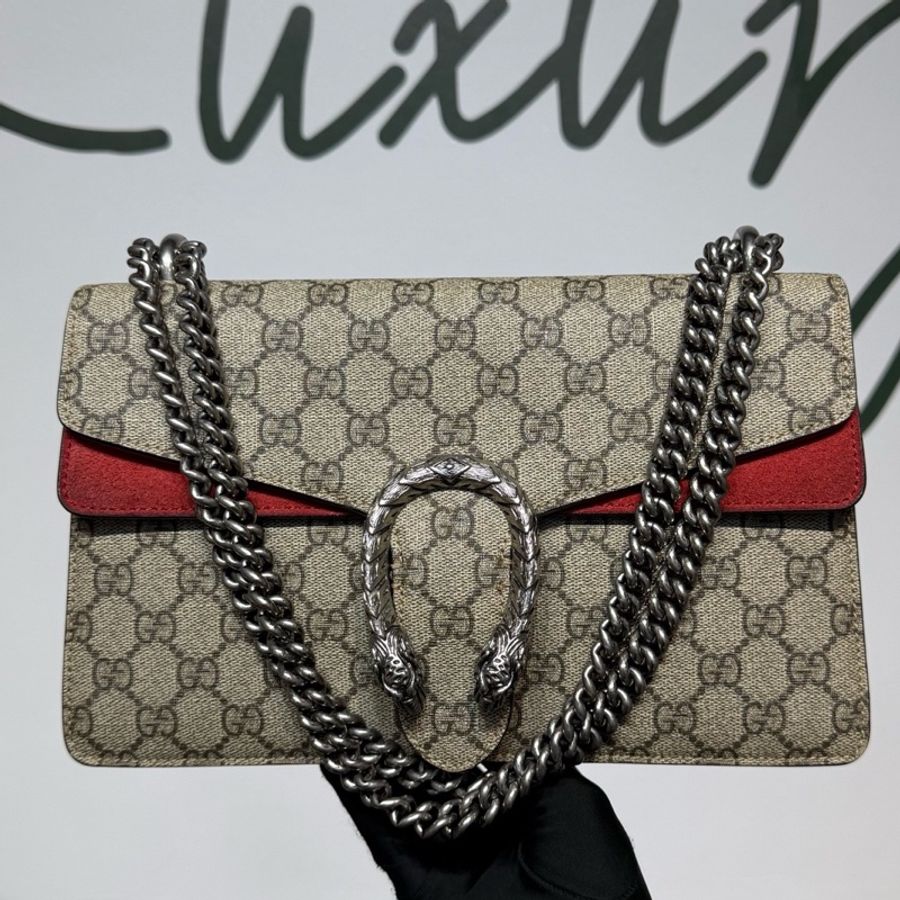GUCCI 古驰 Dionysus 中号红色酒神链条包-0