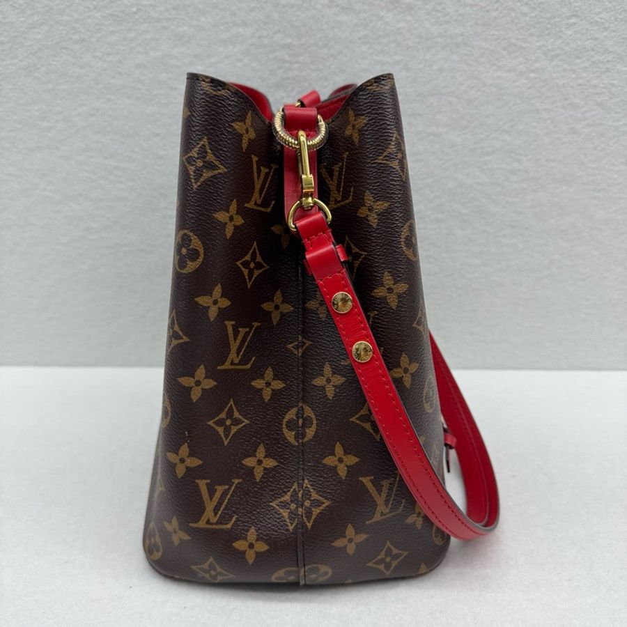 LOUIS VUITTON NEONOE水桶包中號26cm紅色內裏老花 PVC 金扣2018-6