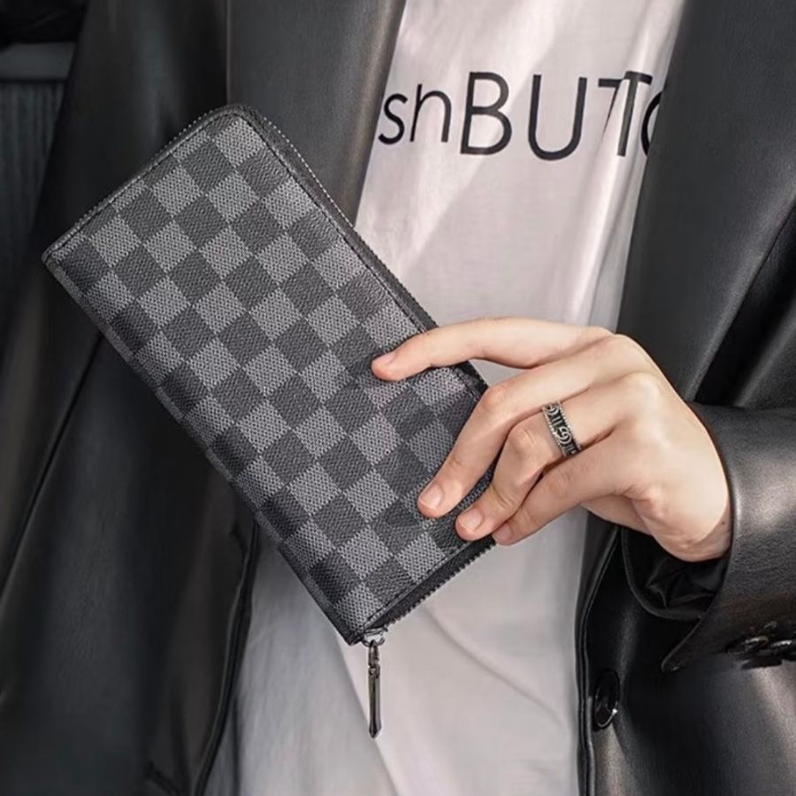 Louis Vuitton Zippy DRAGONNE 黑色棋盤格長夾 晶片款-0
