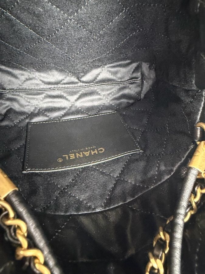 香奈兒Chanel Mini 22 Bag 黑金 迷你垃圾袋-12