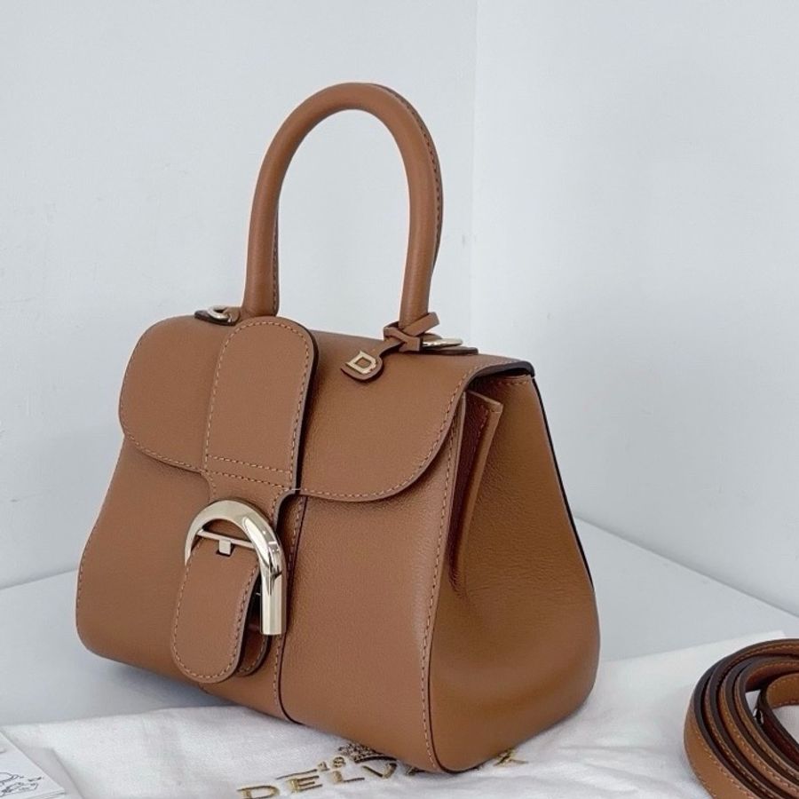Delvaux 德爾沃 Brillant mini 金棕金扣 荔枝牛皮-3