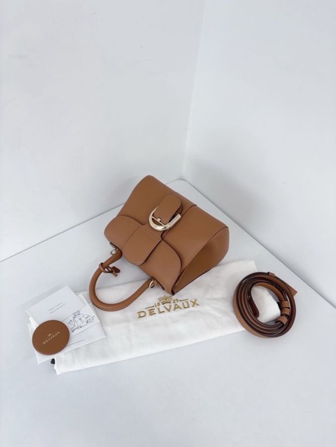 Delvaux 德爾沃 Brillant mini 金棕金扣 荔枝牛皮-5