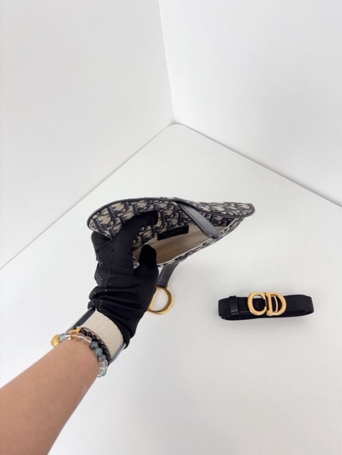 Dior 迪奧 老花馬鞍腰包 真正一包兩用 腰帶可拆卸單獨使用19*17-6