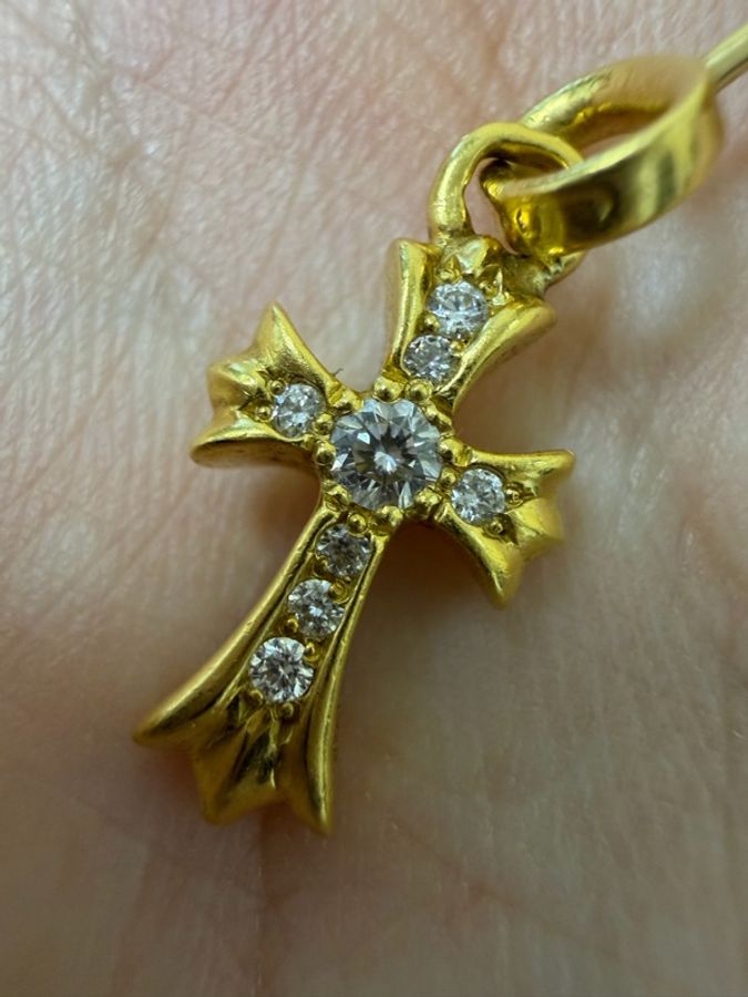 Chrome hearts 克羅心 22k 白鑽 bbf耳環-0