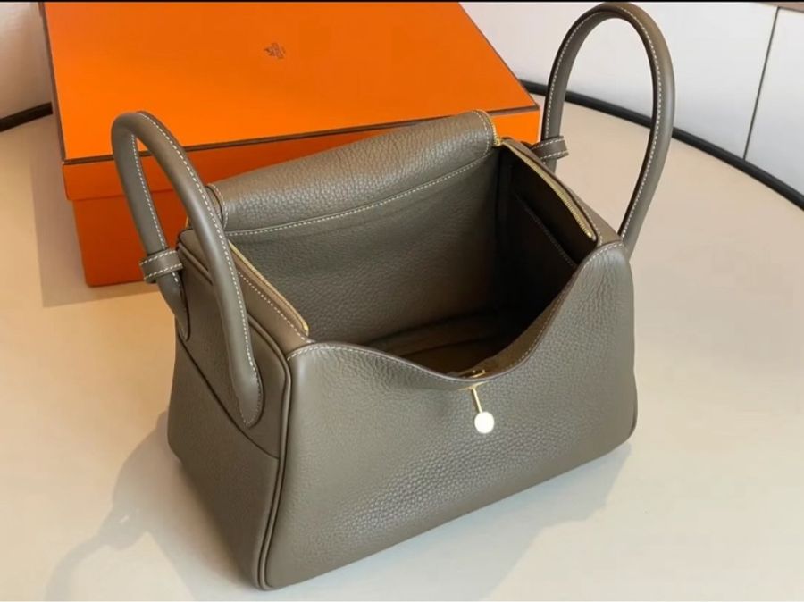 必秒🈹99新 閑置品愛馬仕 Hermes lindy 26 大象灰 金扣-1