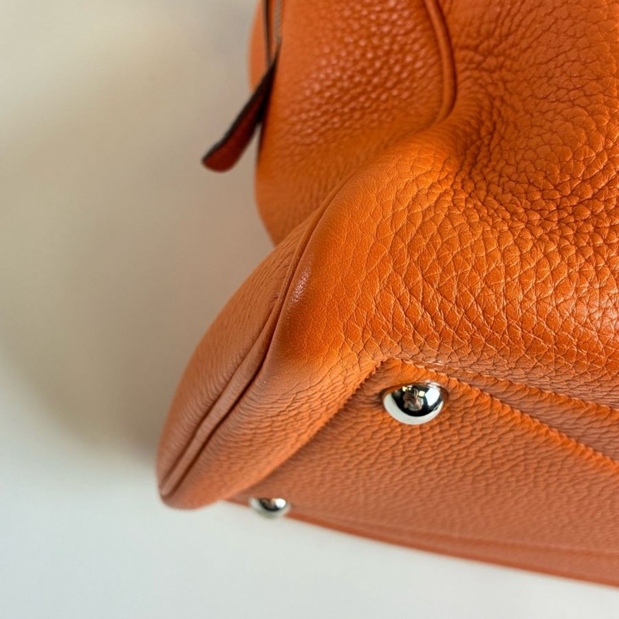 Hermes/愛馬仕 愛馬仕橙維多利亞35手提包 tc皮-5