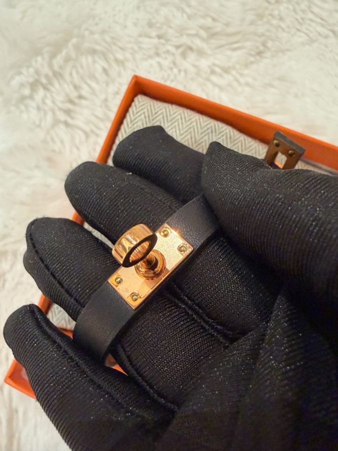 Hermes/ Kelly Double Tour雙圈手環/ 黑金-1