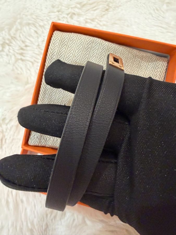 Hermes/ Kelly Double Tour雙圈手環/ 黑金-3