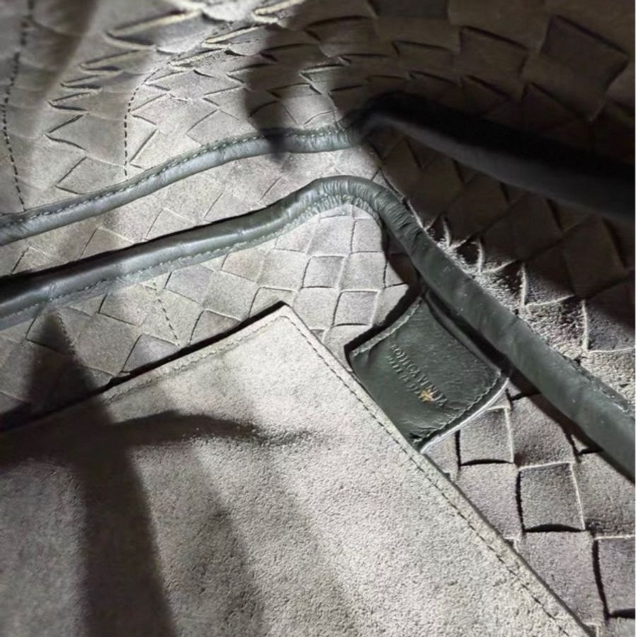 全新 BV 葆蝶家 新款大格純手工編織 公文包 男款 橄榄绿色 超值手提單肩斜挎包-12