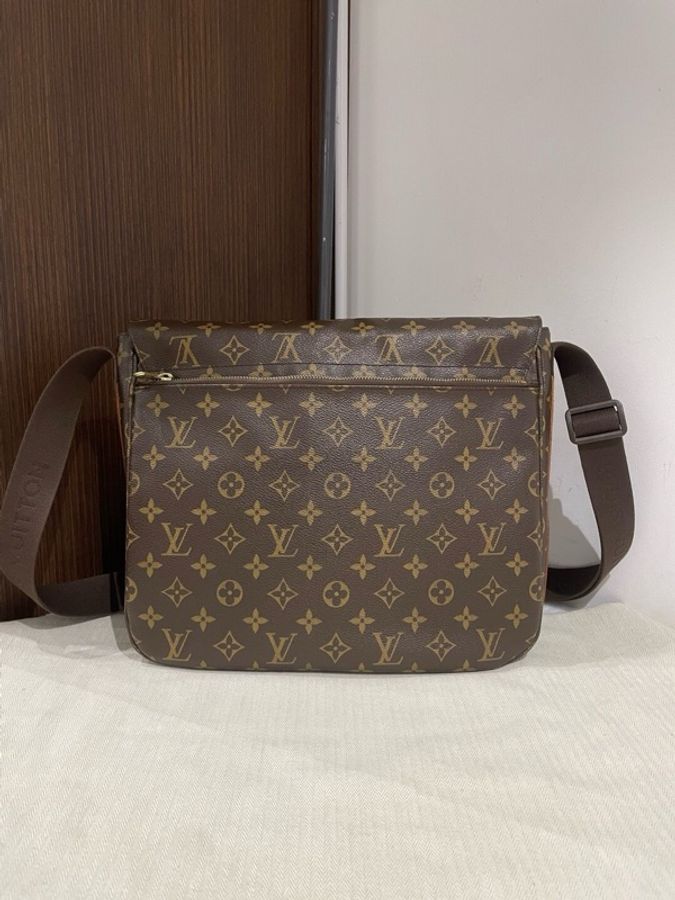 Louis Vuitton 路易威登 Saumur 棕色時尚老花印花可調節肩帶翻蓋開合 帆布拼皮 郵差包單肩斜挎包-1