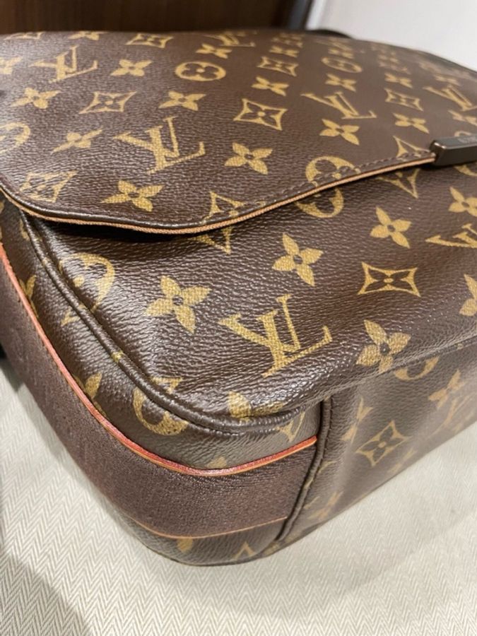 Louis Vuitton 路易威登 Saumur 棕色時尚老花印花可調節肩帶翻蓋開合 帆布拼皮 郵差包單肩斜挎包-4