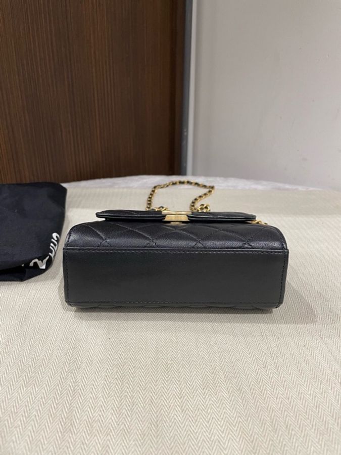 Chanel香奈兒黑金 鏤空琺瑯手柄 Kelly芯片款,配件防塵袋-3