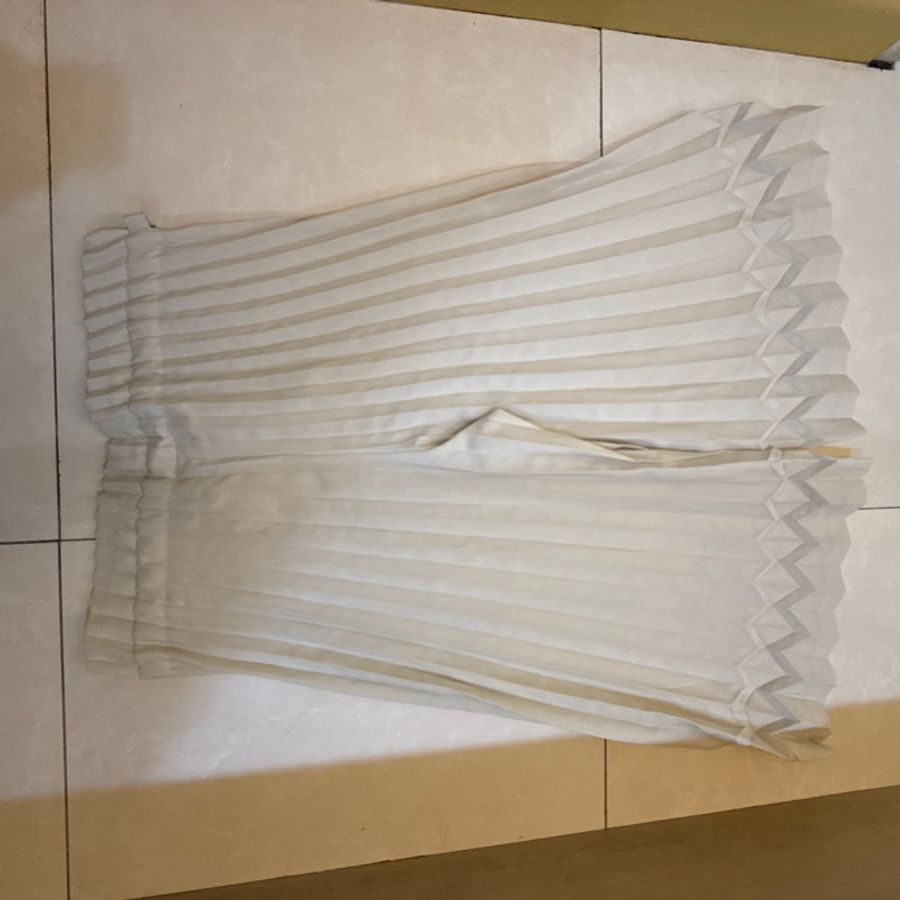 ISSEY MIYAKE me 白色立體褶皺寬褲 日本三宅一生 Pleats Please風格 F號-6