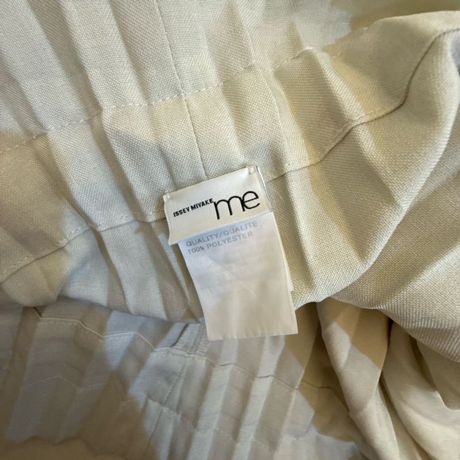 ISSEY MIYAKE me 白色立體褶皺寬褲 日本三宅一生 Pleats Please風格 F號-7