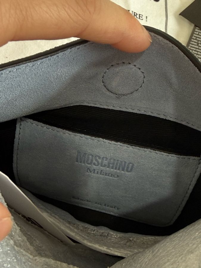 Moschino Couture Milano「Handle Me」Azure Handbag 麂皮手提包 – 藍 | 全新-12