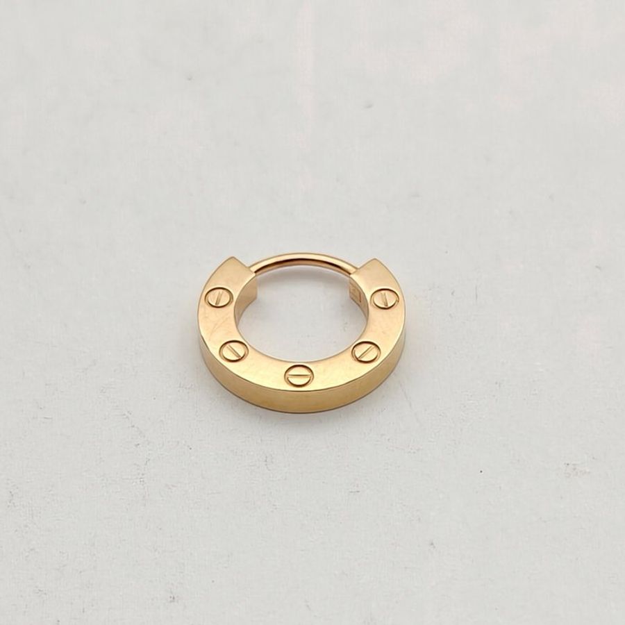 CARTIER 18K玫瑰金LOVE耳環單只-3