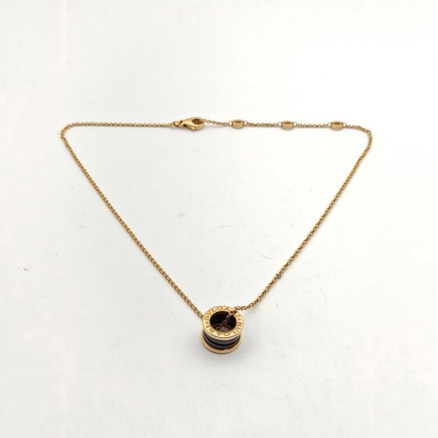 BVLGARI B.ZERO1彈簧項鏈三環扣18K玫瑰金/黑陶瓷-5
