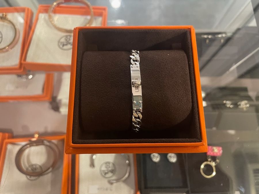 Hermes Kelly Gourmette Silver bracelet-1