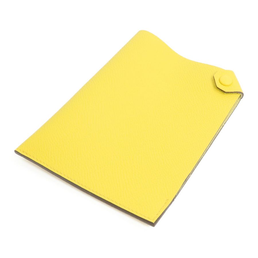HERMES Epsom皮革Tarmac Passport Holder護照套Lime-3