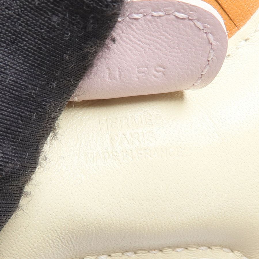 HERMES Milo皮革Rodeo PM掛飾Craie/Mauve Sylvestre/Gold-4