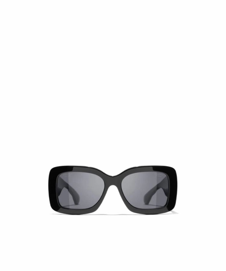 Chanel 女士 撞色粗邊框太陽鏡54碼橋寬: 1.7cm; 鏡腿長: 13.5cm; 鏡片直徑: 5.4cm-3