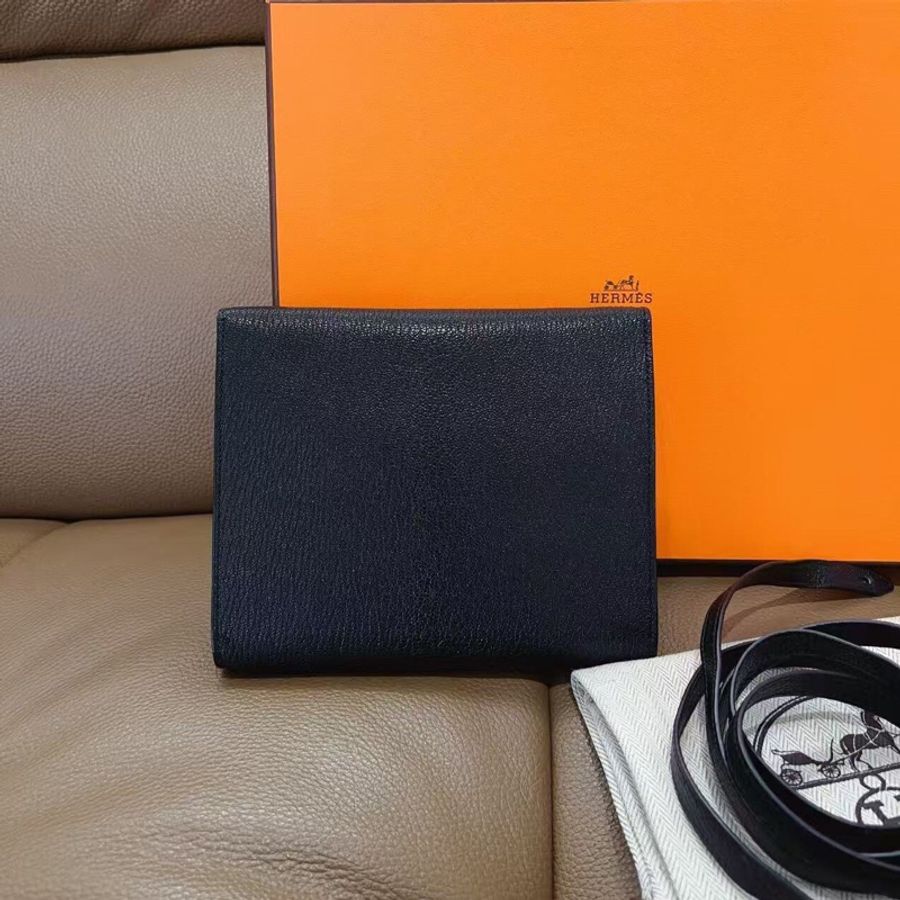 愛馬仕 Hermes clic16,黑金小挎包 Y刻 山羊皮 男女同款-2