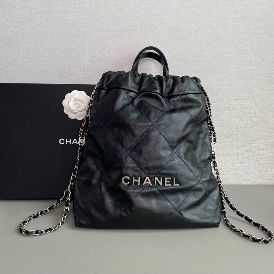 💎Chanel香奈兒|22bag 黑銀小號雙肩包|98新芯片款-1