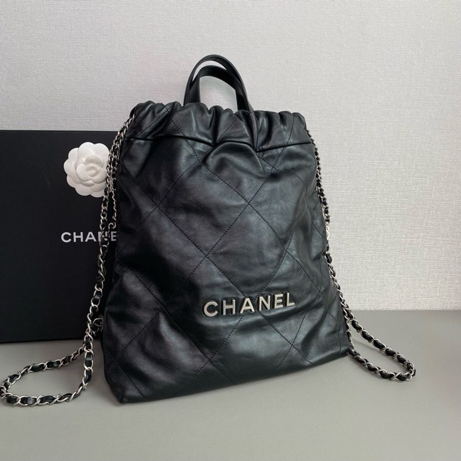 💎Chanel香奈兒|22bag 黑銀小號雙肩包|98新芯片款-2
