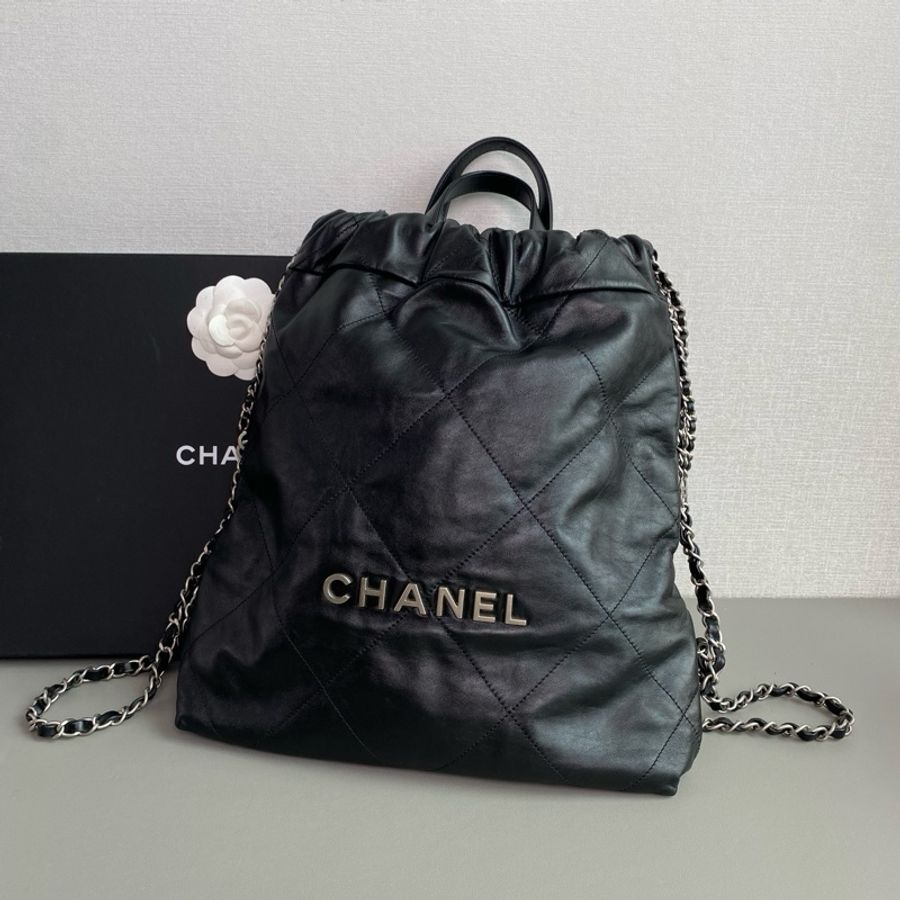 💎Chanel香奈兒|22bag 黑銀小號雙肩包|98新芯片款-3