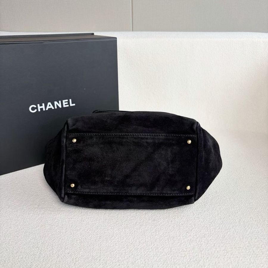 🖤 CHANEL 麂皮元寶鏈條肩背包 黑金扣 🖤-1