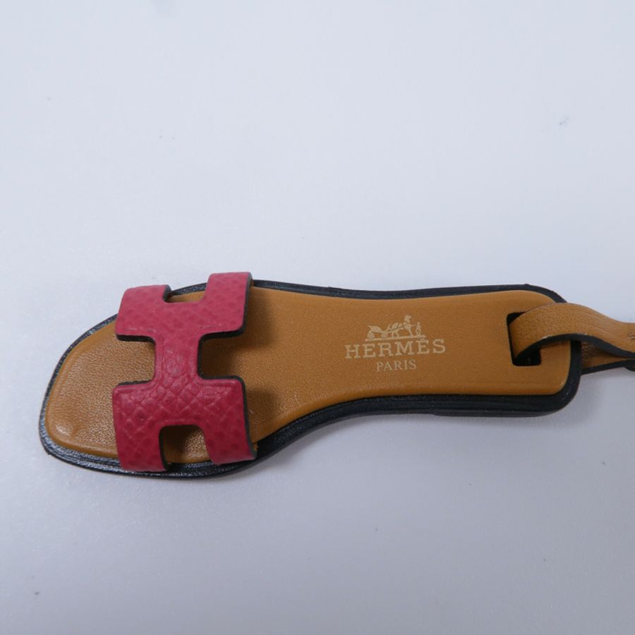 HERMES Epsom皮革/Vache Hunter皮革Oran Charm掛飾Rose Mexico-5