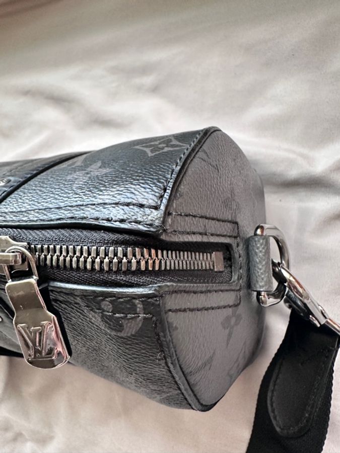 大全套可送禮|LV City Keepall 27 黑花芯片款 Eclipse 附購證 收藏品-16