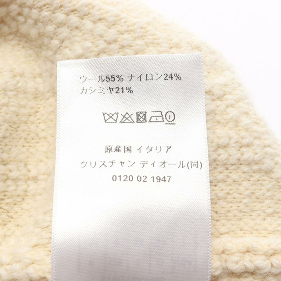 Christian Dior Canage 羊毛羊絨尼龍米色二手女款開襟羊毛衫 #34 女士-3