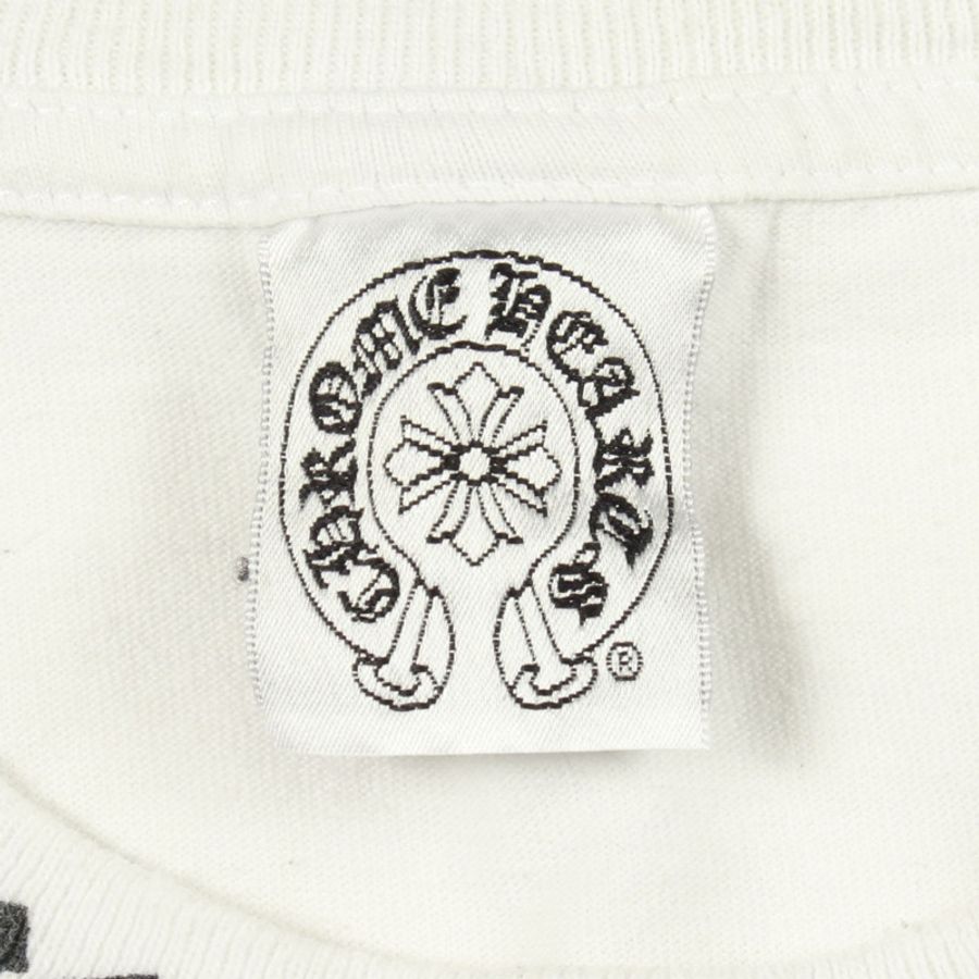 CHROME HEARTS 馬蹄形領口印花T卹,純棉,白色,二手,男款L碼-2