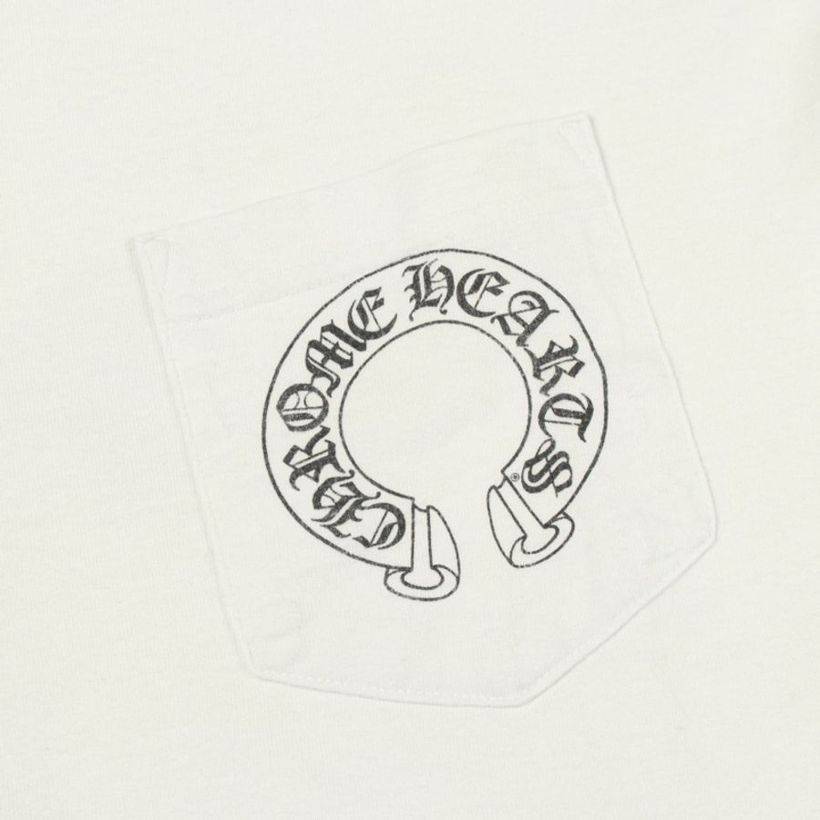 CHROME HEARTS 馬蹄形領口印花T卹,純棉,白色,二手,男款L碼-11