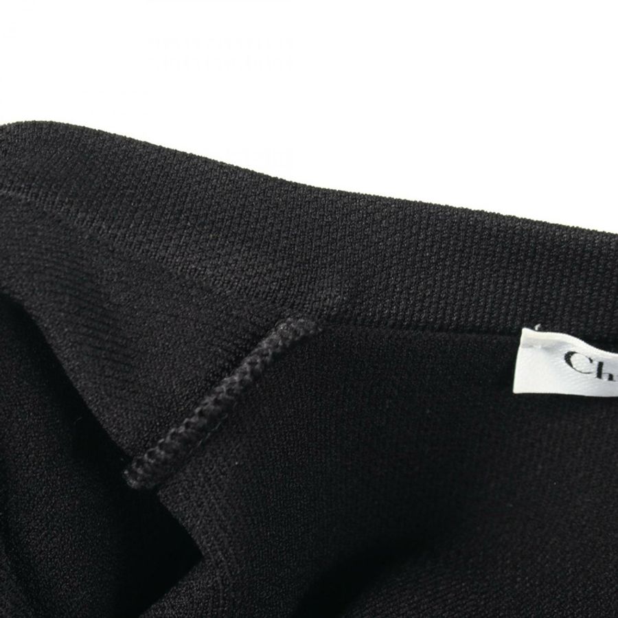 Christian Dior Logo 長袖壓紋洋裝 #F34 尼龍黏膠黑色二手-4