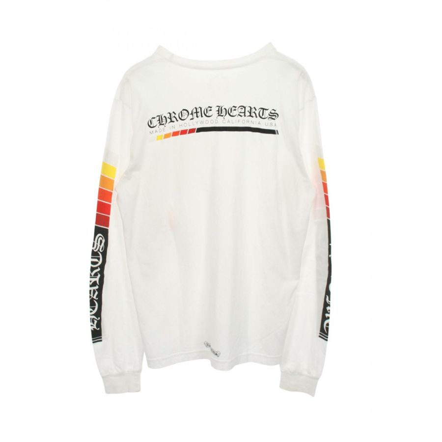 鉻心 (CHROME HEARTS) 臂標長袖T卹,純棉材質,白色/黑色,二手,L碼-1