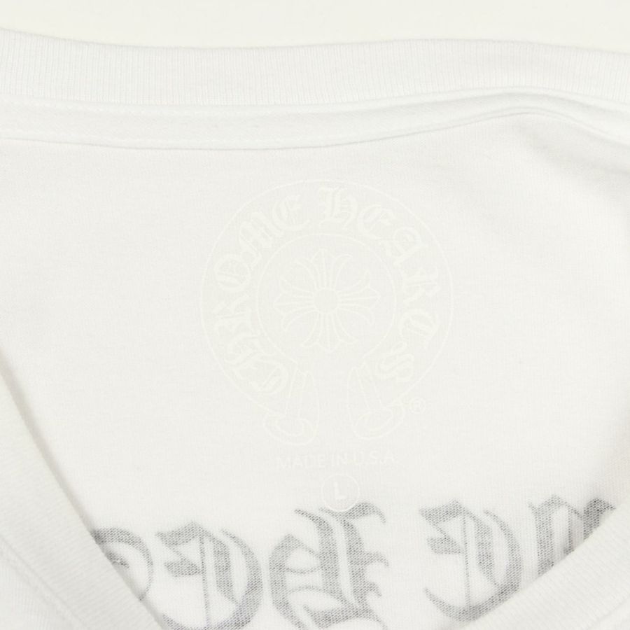 鉻心 (CHROME HEARTS) 臂標長袖T卹,純棉材質,白色/黑色,二手,L碼-2