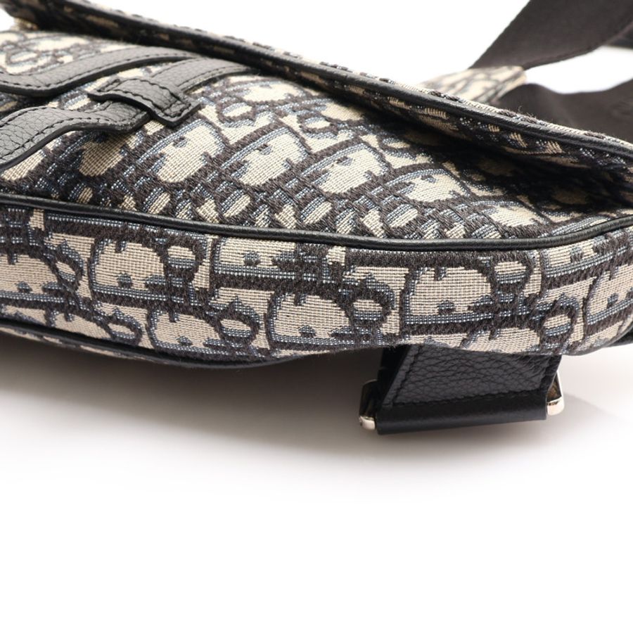 藍色 Oblique 帆布 牛皮 Saddle 馬鞍包 肩背包【Dior 迪奧】-7