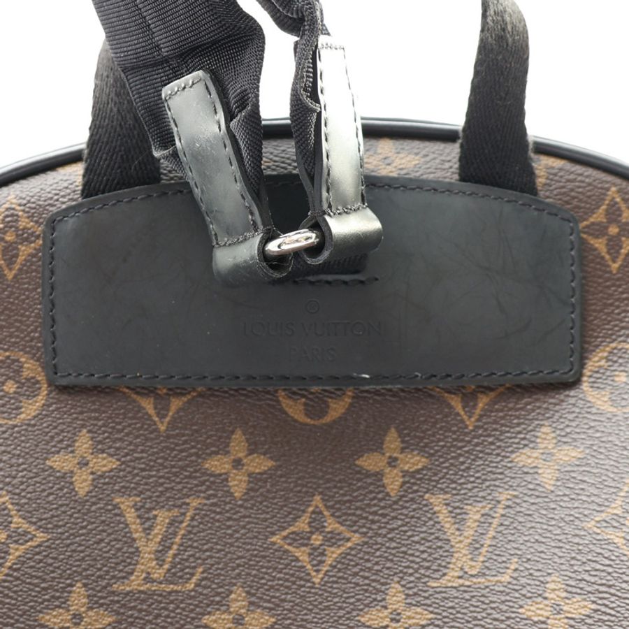 棕色 原花 Macassar 帆布 黑色 牛皮 Josh 後背包【LOUIS VUITTON LV 路易威登】 M41530-4