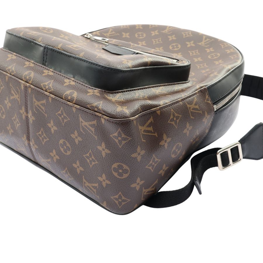棕色 原花 Macassar 帆布 黑色 牛皮 Josh 後背包【LOUIS VUITTON LV 路易威登】 M41530-8