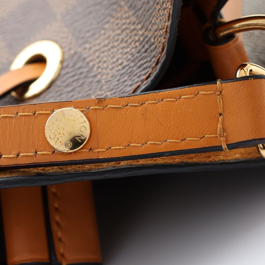 棕色 棋盤格 黃色牛皮 NeoNeo MM 水桶包 肩背包【LOUIS VUITTON LV 路易威登】 N40213-13