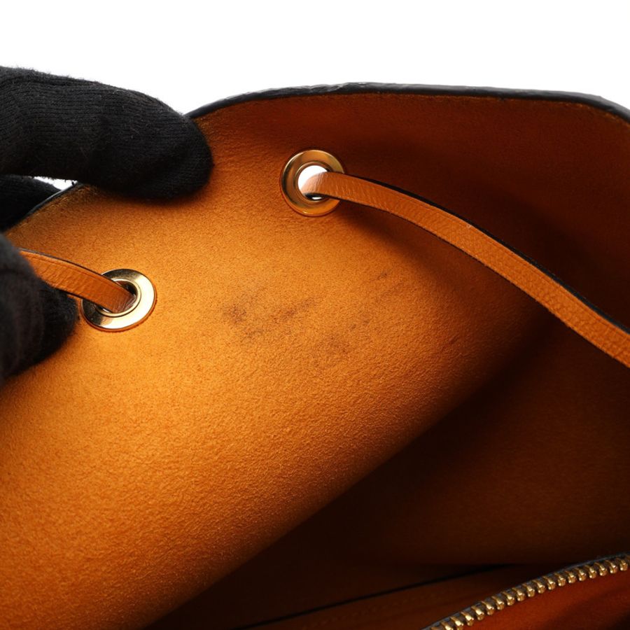 棕色 棋盤格 黃色牛皮 NeoNeo MM 水桶包 肩背包【LOUIS VUITTON LV 路易威登】 N40213-15