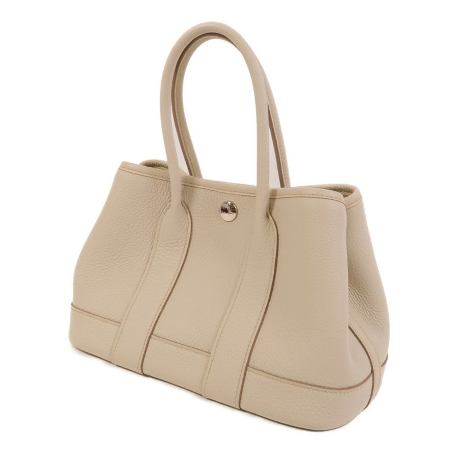HERMES Clemence皮革Garden Party TPM手挽袋Craie-2