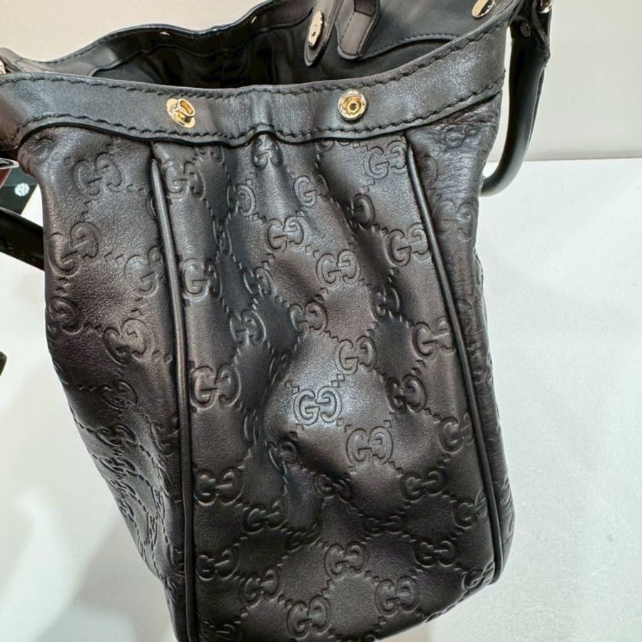 GUCCI 肩背包/手提包 全皮壓紋 黑色 88成新-8